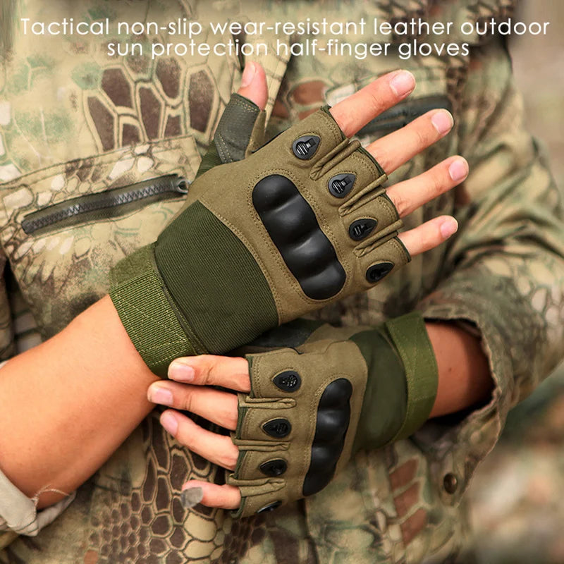 Hard Knuckle Half Finger Gloves