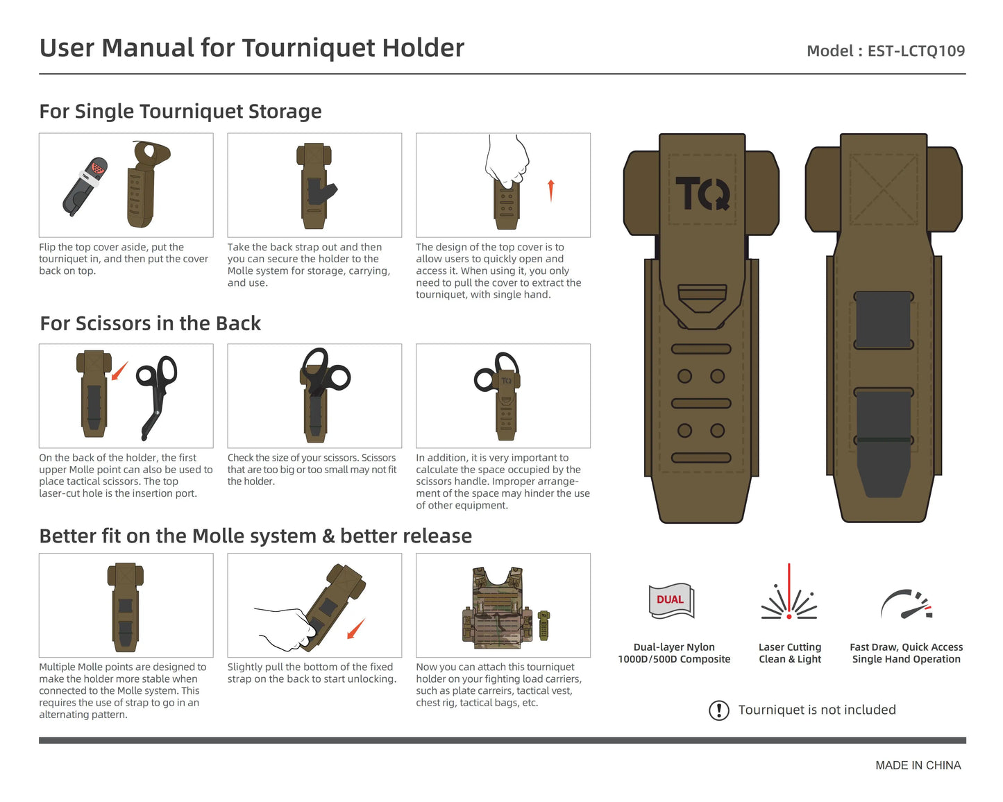 TQ Tourniquet & Trauma First Responder Shear Pouch